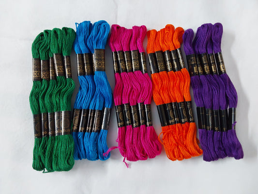 Vardhman Embroidery Threads COMBO 5Colours each colour 5pieces - ZealHobbieZ