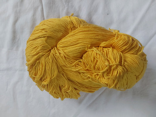 PU 4ply Cotton Yarn for Crochet/Knitting Yellow - ZealHobbieZ