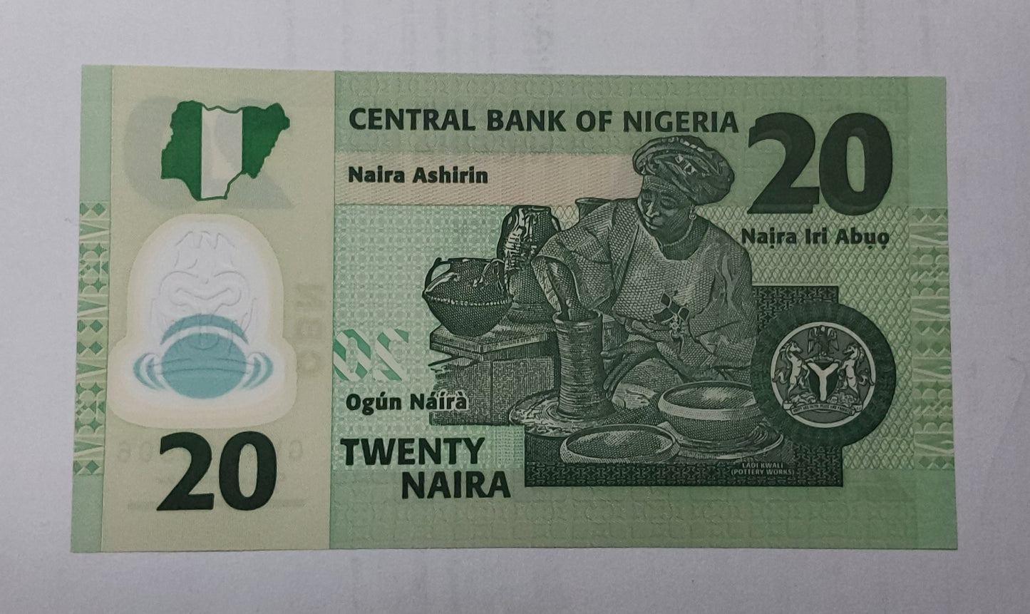 Nigeria 20 Naira 2021 UNC Polymer - ZealHobbieZ