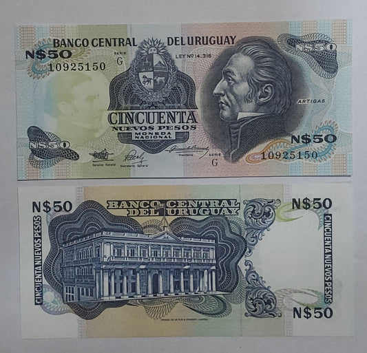 Uruguay 50 peso 1989 UNC P61A - ZealHobbieZ
