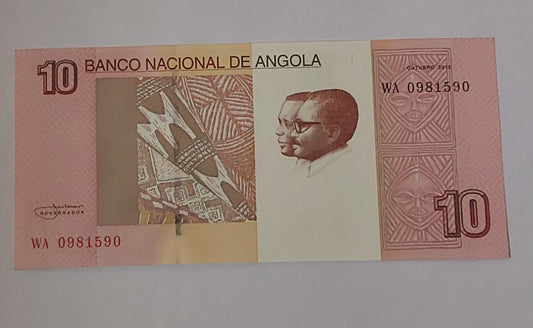 Angola 10 Kwanzas UNC P151 - ZealHobbieZ