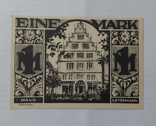 Germany Notgeld 1 Mark 1921 Used (small size) - ZealHobbieZ