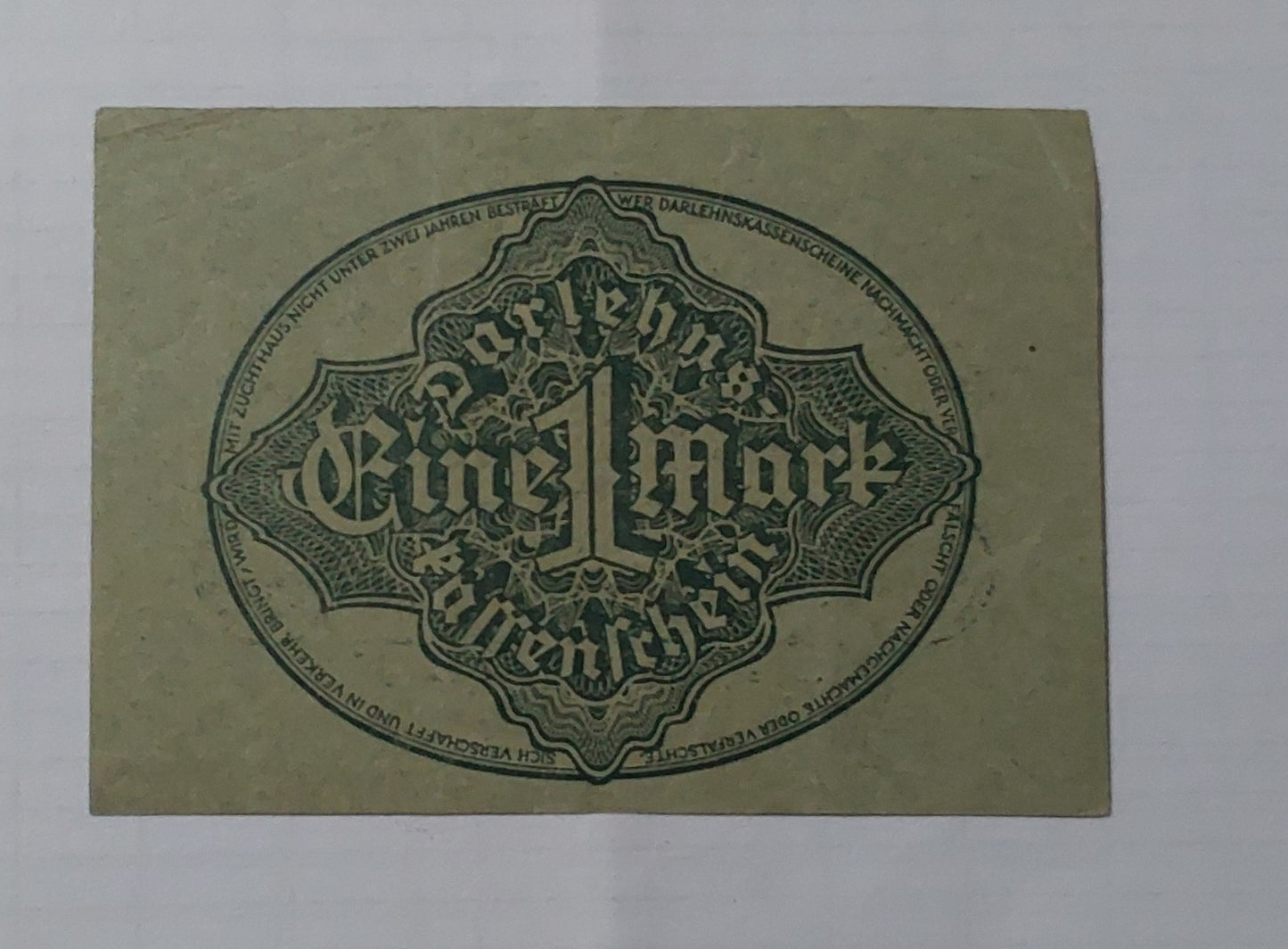 Germany 1 mark 1922 P61 (small size) Green colour Used note - ZealHobbieZ