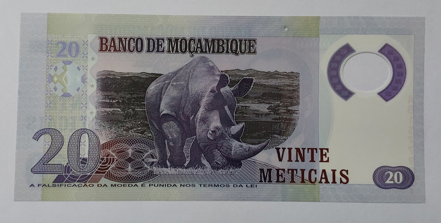 Mozambique 20 Meticals 2011 P149a UNC Polymer Banknote