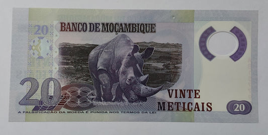 Mozambique 20 Meticals 2011 P149a UNC Polymer Banknote