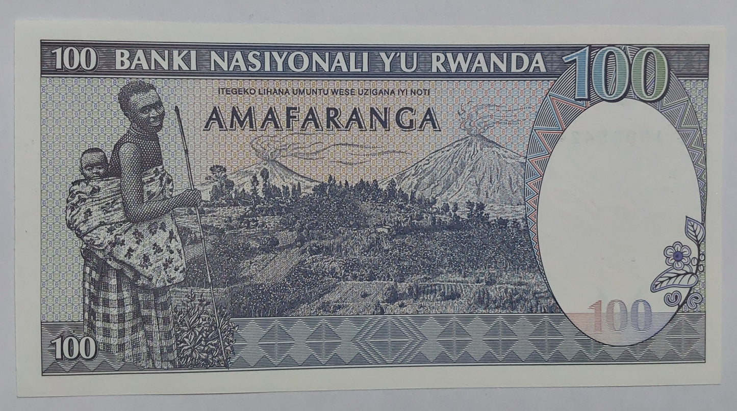 Rwanda 100 Francs 1989 UNC P19 - ZealHobbieZ