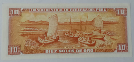 Peru 10 Soles de Oro UNC 1976 P112 - ZealHobbieZ
