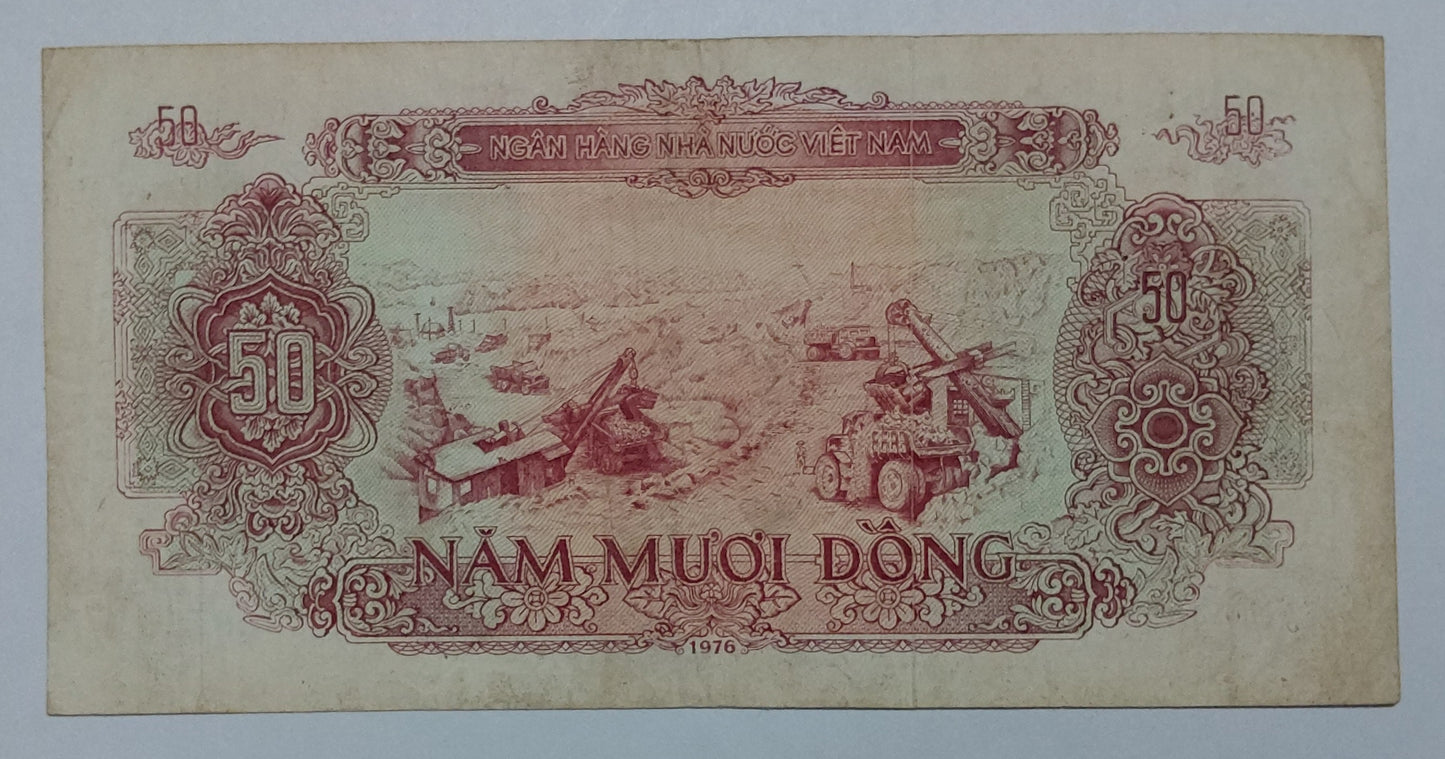 Vietnam 50 Dong 1976 P84 Used note ending serial no:586 - ZealHobbieZ