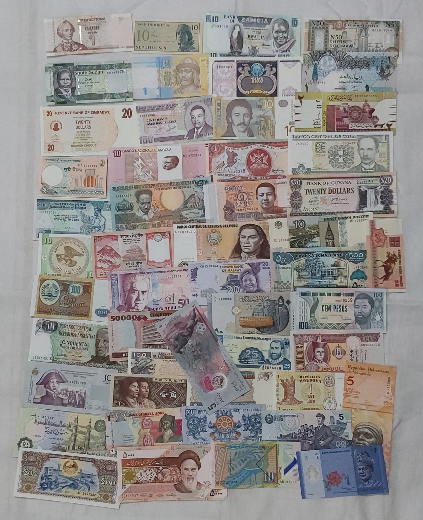 50 Different Country Banknotes SET Lot 1 | Unique Collection for Collectors