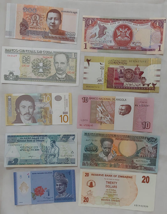 50 Different Country Banknotes SET Lot 1 | Unique Collection for Collectors