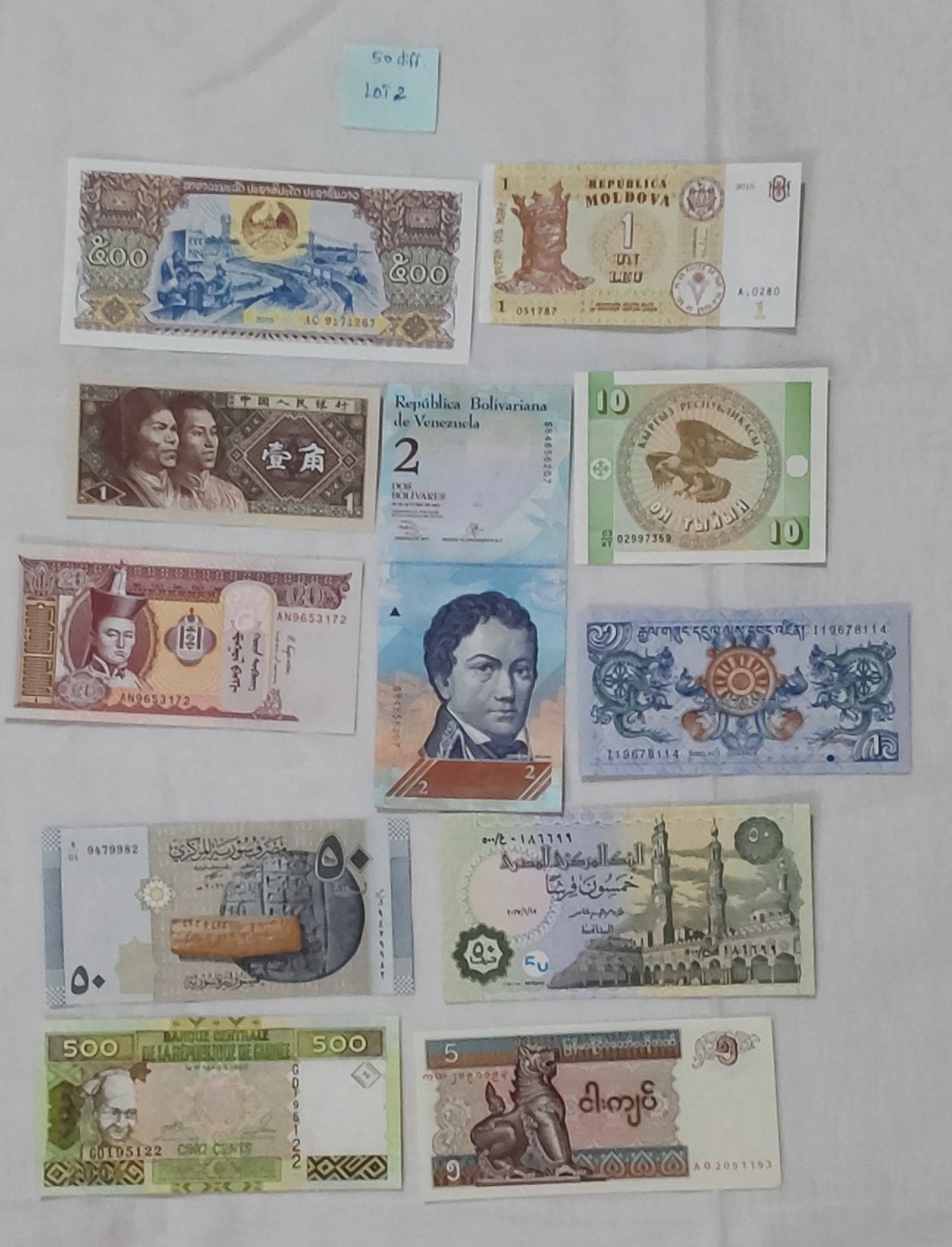 50 Different Country Banknotes SET Lot 2 | Unique UNC Notes for Collectors