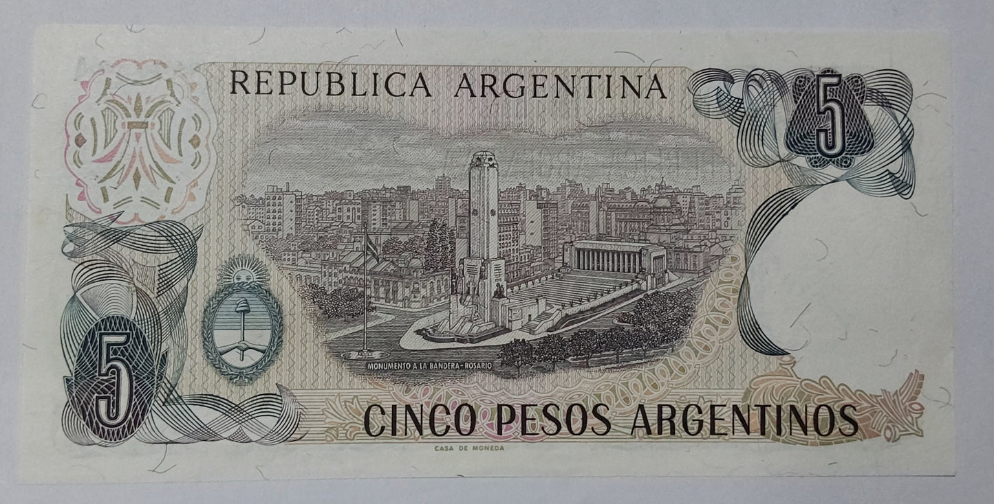 Argentina 5 Pesos Argentinos 1983 Banknote - UNC | World Bank note collection