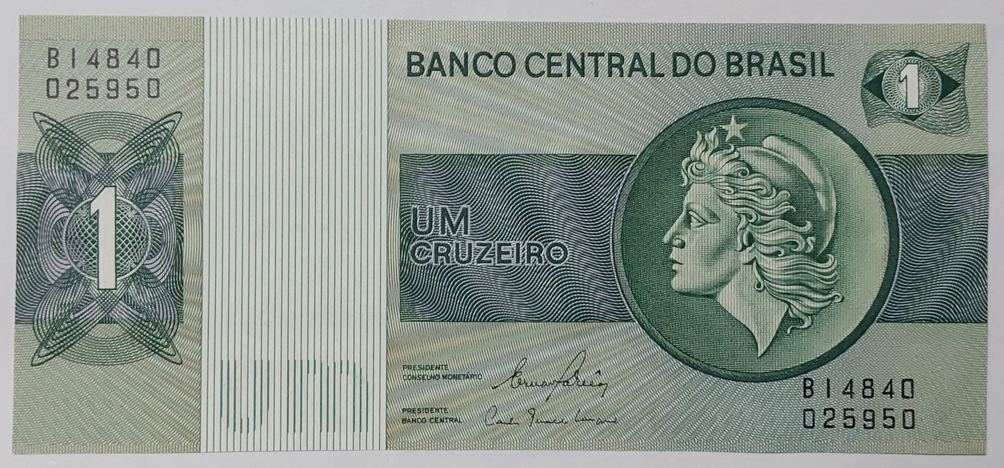 Brazil 1 Cruzeiro 1980 P91Ac UNC - Rare Banknote for Collectors