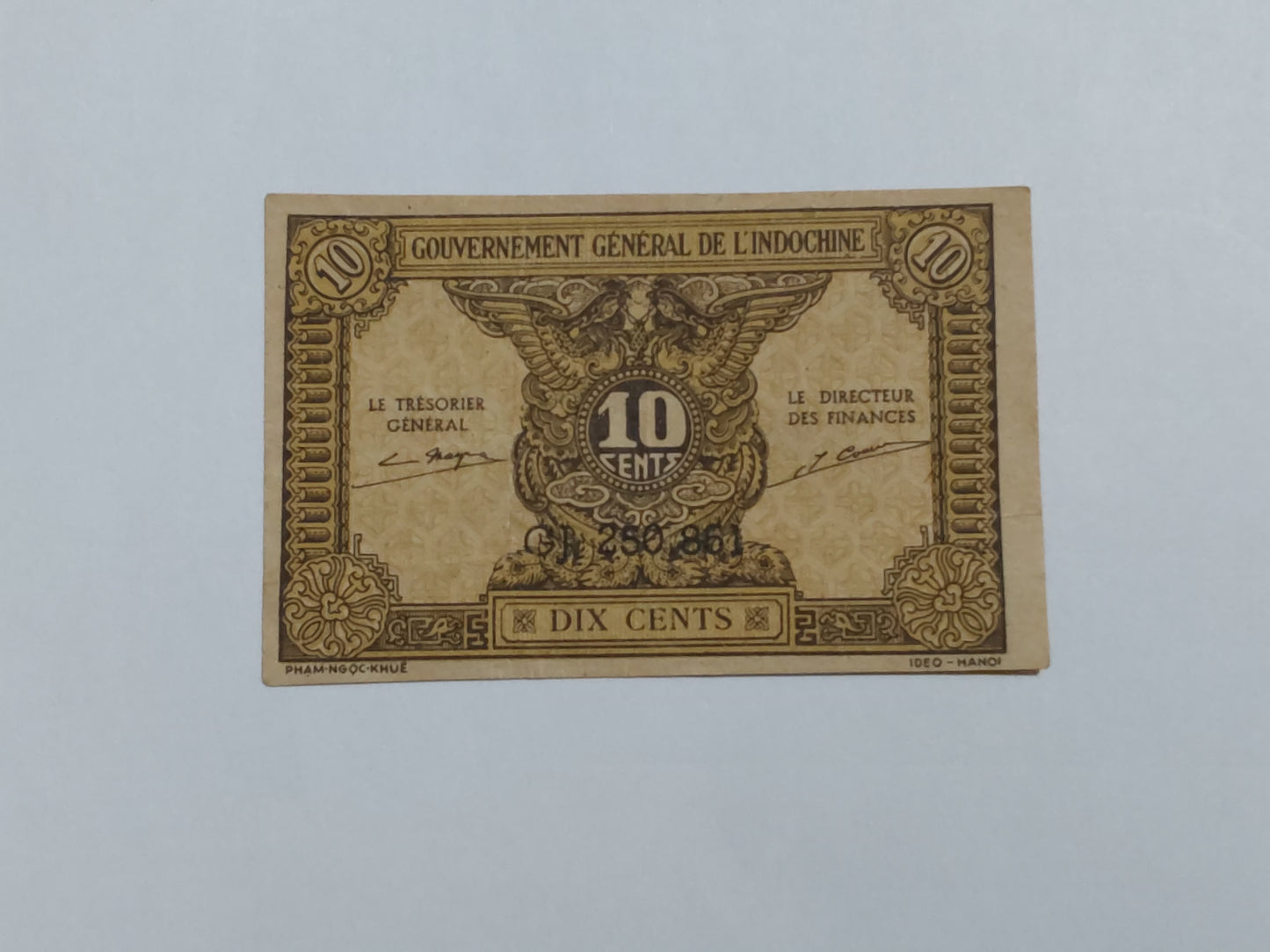 French indochina 10 cents 1942 P89 - Rare UNC Zeal hobbiez
