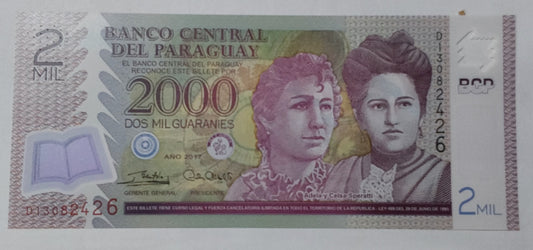 PARAGUAY 2000 GURANIES POLYMER 2008 P228 UNC