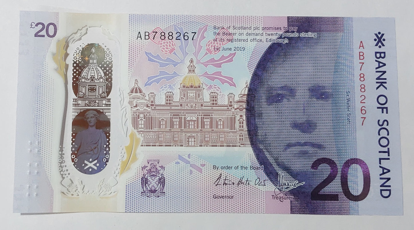 SCOTLAND 20 pound sterling polymer 2019 UNC - ZealhobbieZ (bank of scotland)