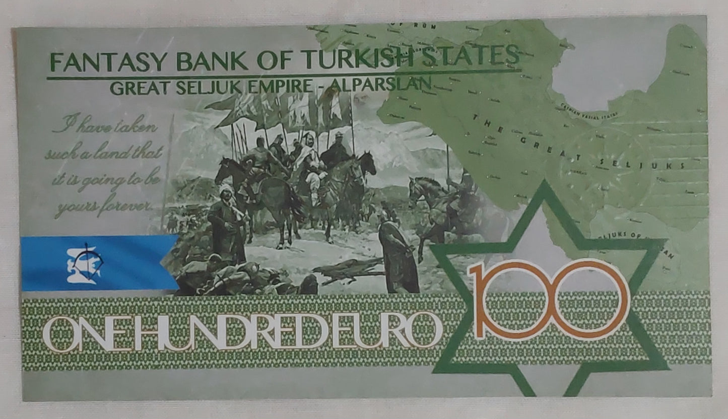 Bank of Turkish states - 10,20,25,50,100,200 Euro (Fantasy banknote) set
