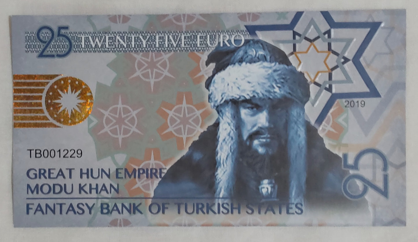 Bank of Turkish states - 10,20,25,50,100,200 Euro (Fantasy banknote) set