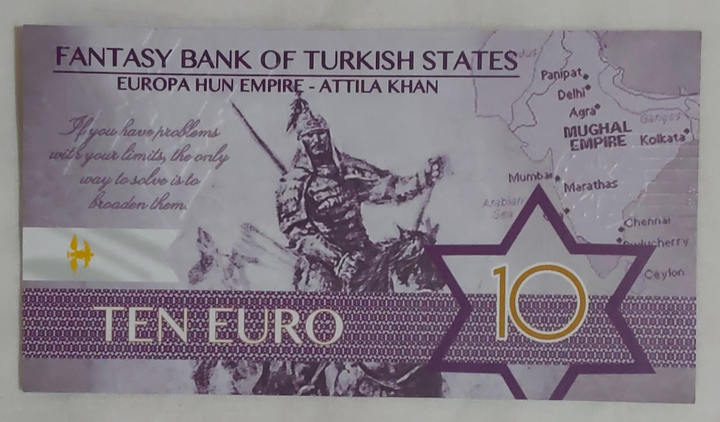 Bank of Turkish states - 10,20,25,50,100,200 Euro (Fantasy banknote) set