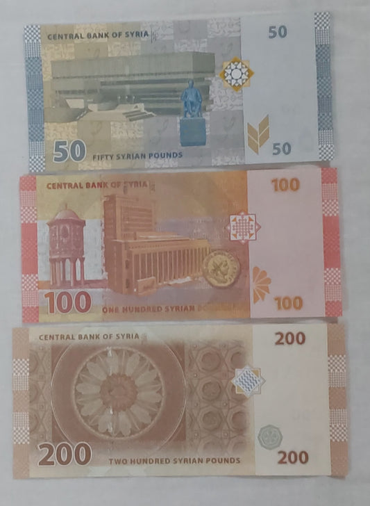 Syria 50 ,100 and 200 pound SET