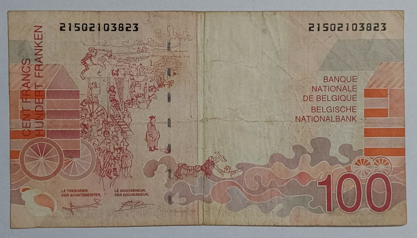 belgium 100 francs 1997 P47 used