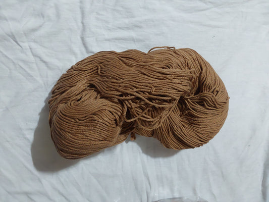 PU 4ply Cotton Yarn for Crochet/Knitting Brown-Pecan
