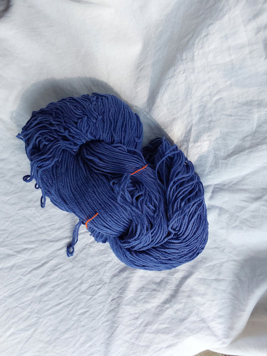 PU 4ply Cotton Yarn for Crochet/Knitting Blue - Indigo