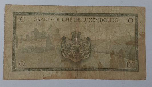 Luxembourg 10 francs 1954 P48 used