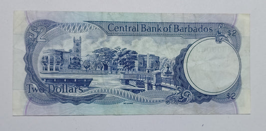Barbados 2 Dollar 1980 P30 Used