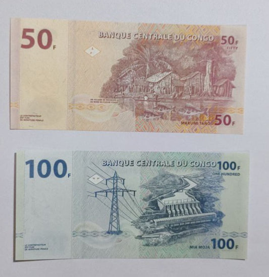 Congo 50 and 100 francs set