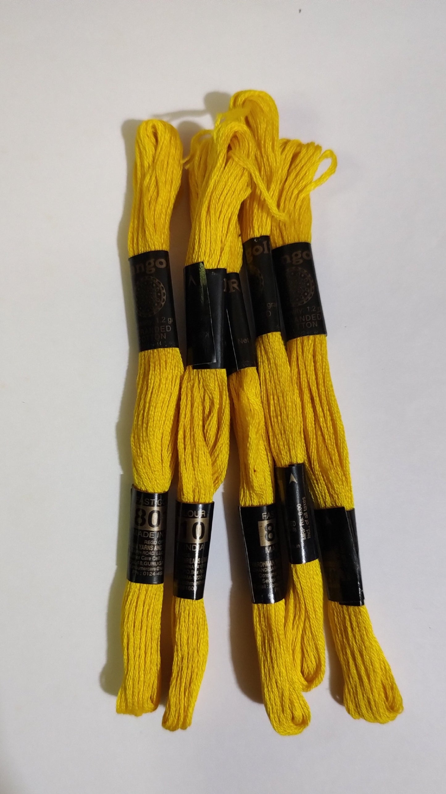 PU Vardman Hand Embroidery Thread 5 Skeins - yellow 8010