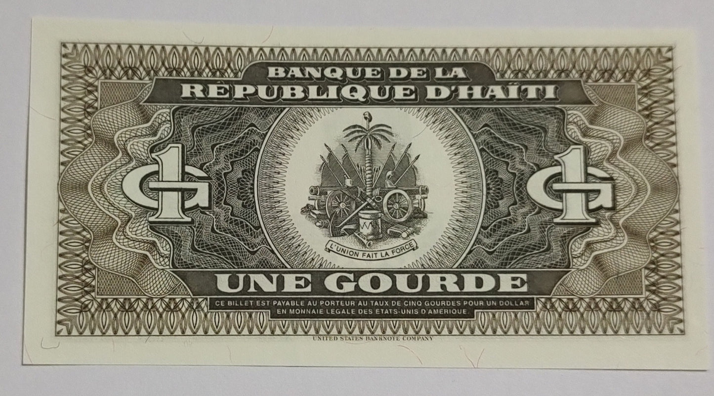 Haiti 1 gourde 1989 P253 UNC