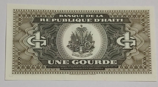 Haiti 1 gourde 1989 P253 UNC
