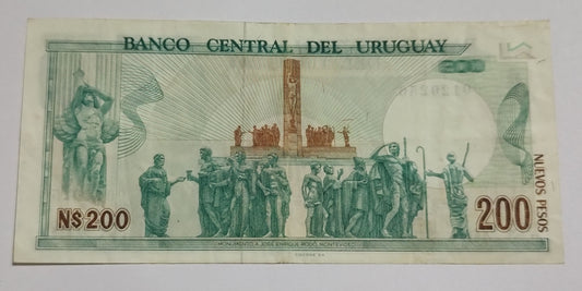 Uruguay 200 Nuevos Pesos 1986 P66 Used