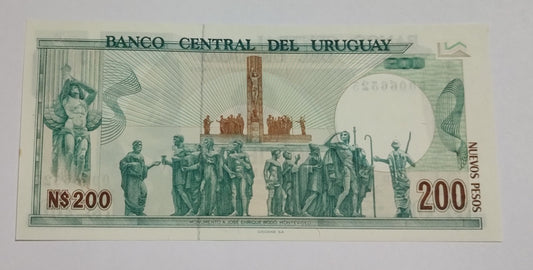 Uruguay 200 Nuevos Pesos 1986 P66  UNC
