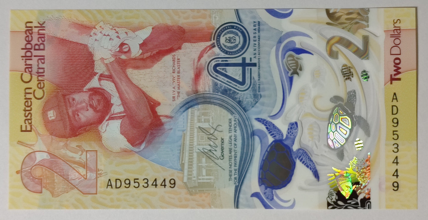 East Caribbean states 2 dollar 2023 P61 UNC commemorative