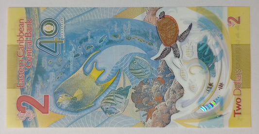 East Caribbean states 2 dollar 2023 P61 UNC commemorative
