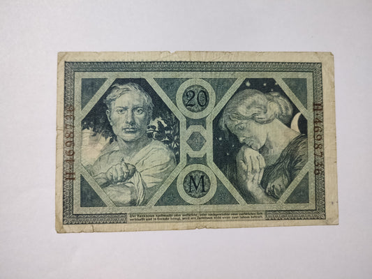 Germany 20 Mark 1915 P63 Used