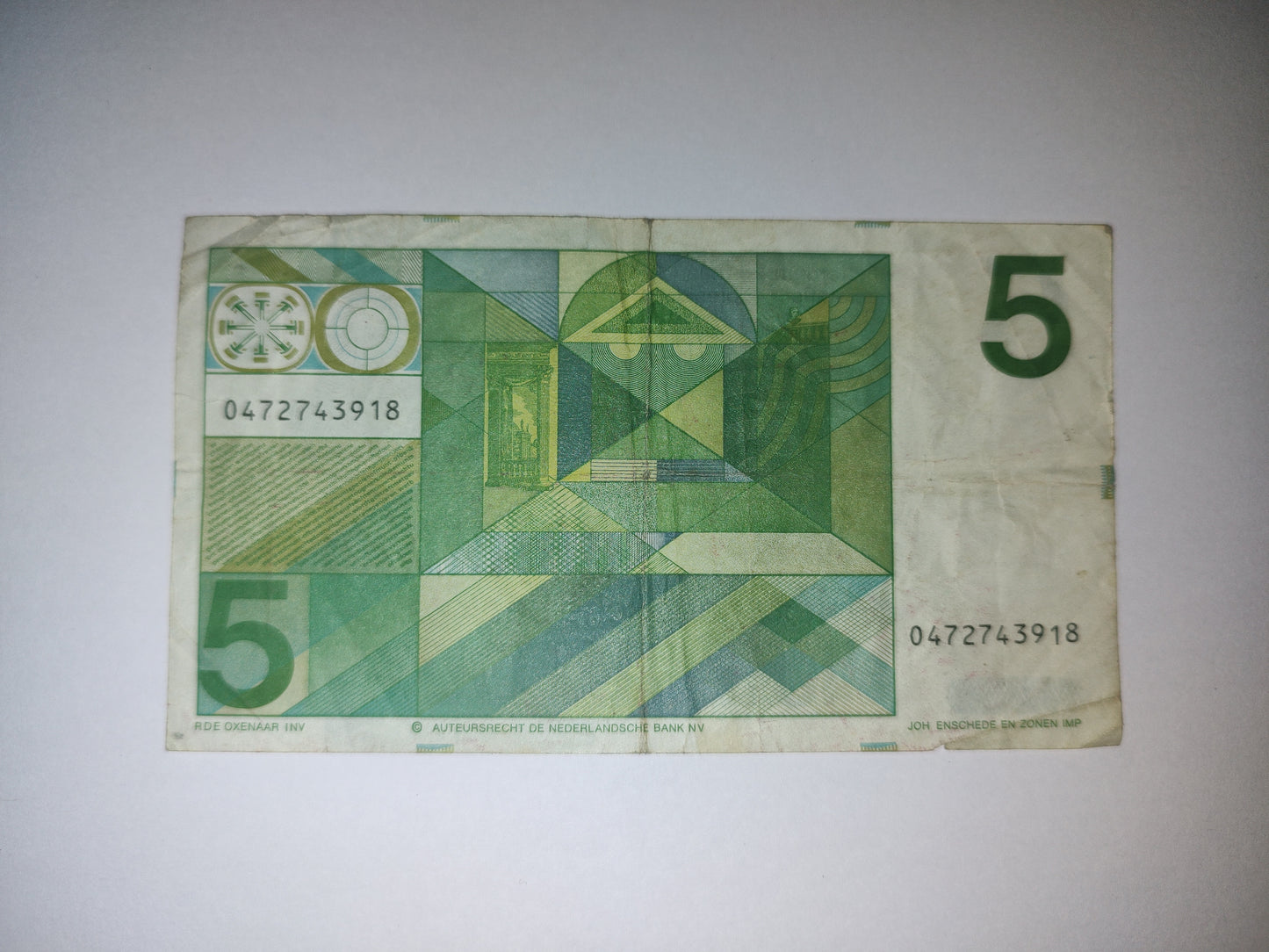 Netherland 5 Gulden 1973 P95 Used note