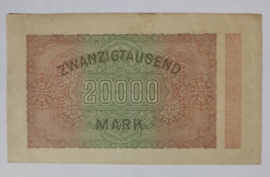 Germany 20000 mark Reichsbanknote 1923 P85a Used N1 (series XB)