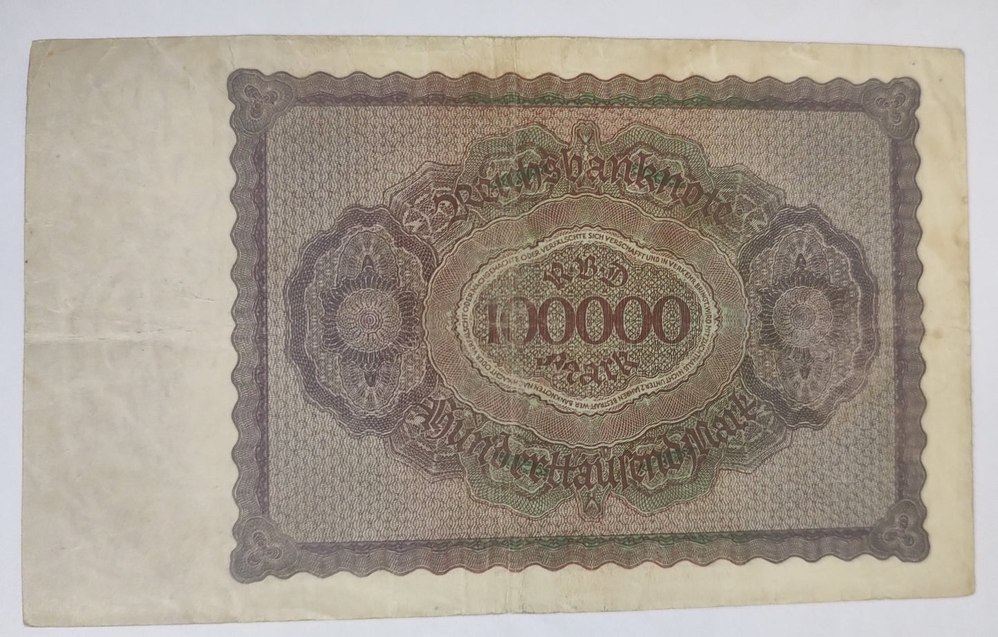 Germany 100000 mark 1923 P83 heavily used