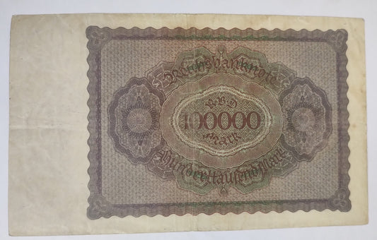 Germany 100000 mark 1923 P83 heavily used