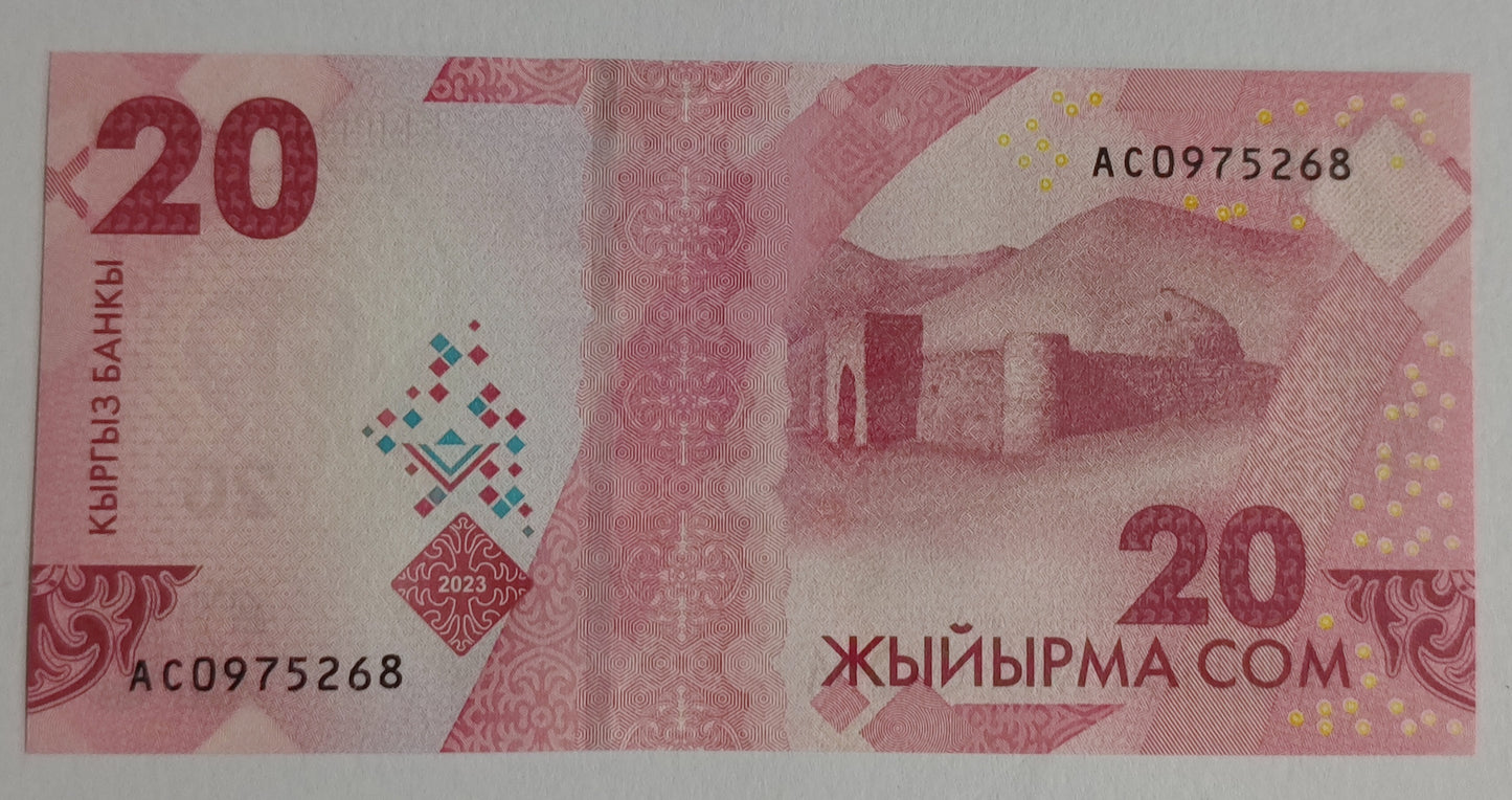 Kyrgyzstan 20 Som 2023 P34 UNC
