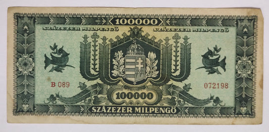 Hungary one hundred thousand million pengos 1946 P127 used