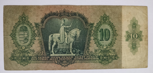 Hungary 10 pengo 1936 P100 used 2 (Mary and baby Jesus)