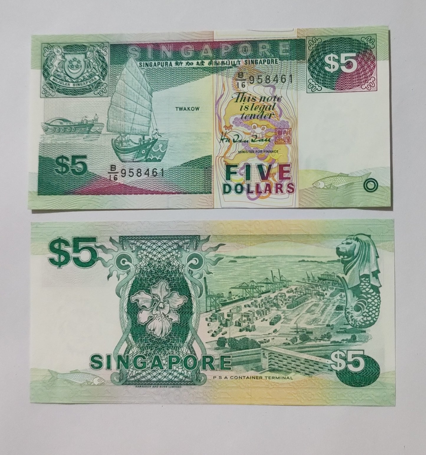 Singapore 5 Dollar 1997 P35 UNC