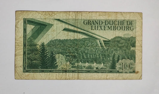 Luxembourg 10 Francs 1967 | P53 Banknote | Used Condition
