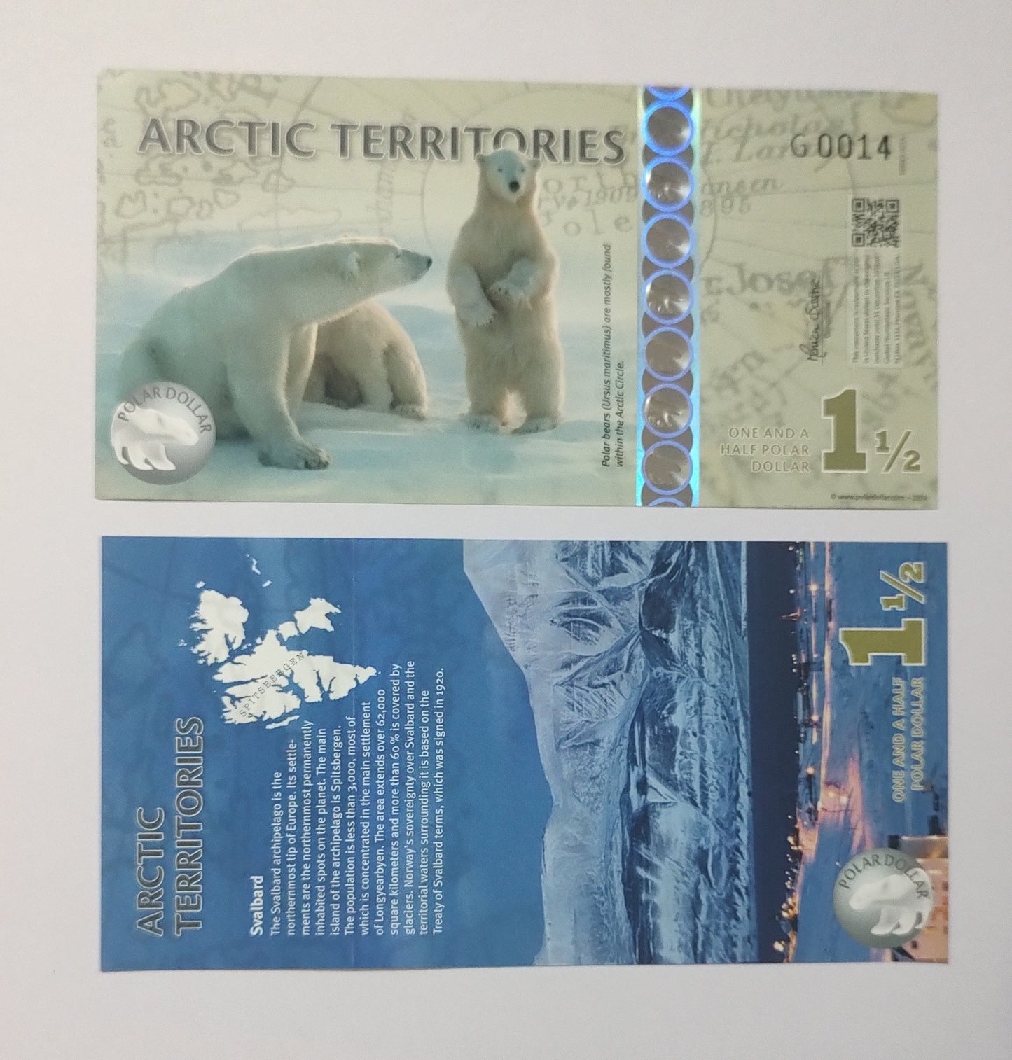 ARCTIC TERRITORIES 1½ POLAR DOLLAR UNC - PRIVATE ISSUE