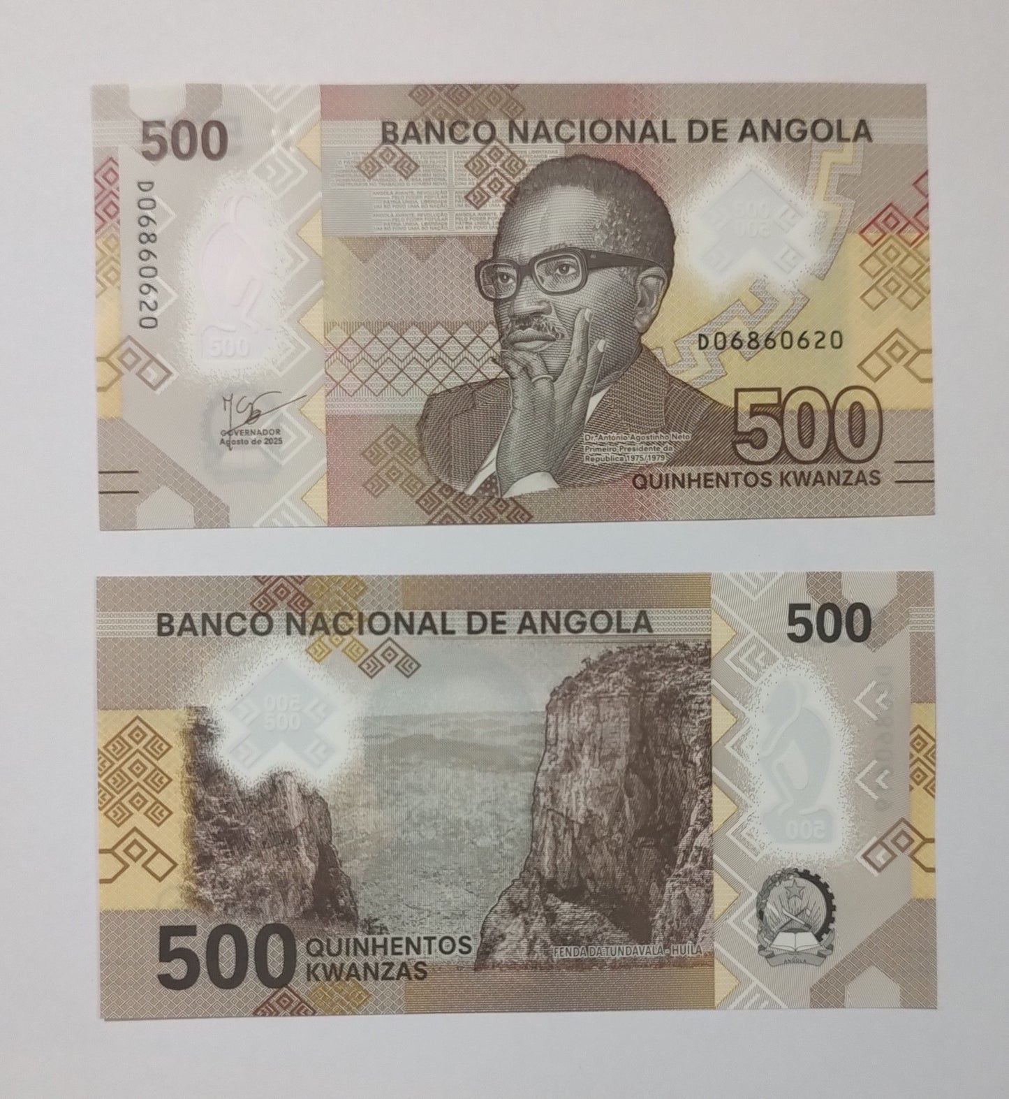Angola 500 Kwanzas Polymer 2024 Prefix d UNC - World Banknote Collection