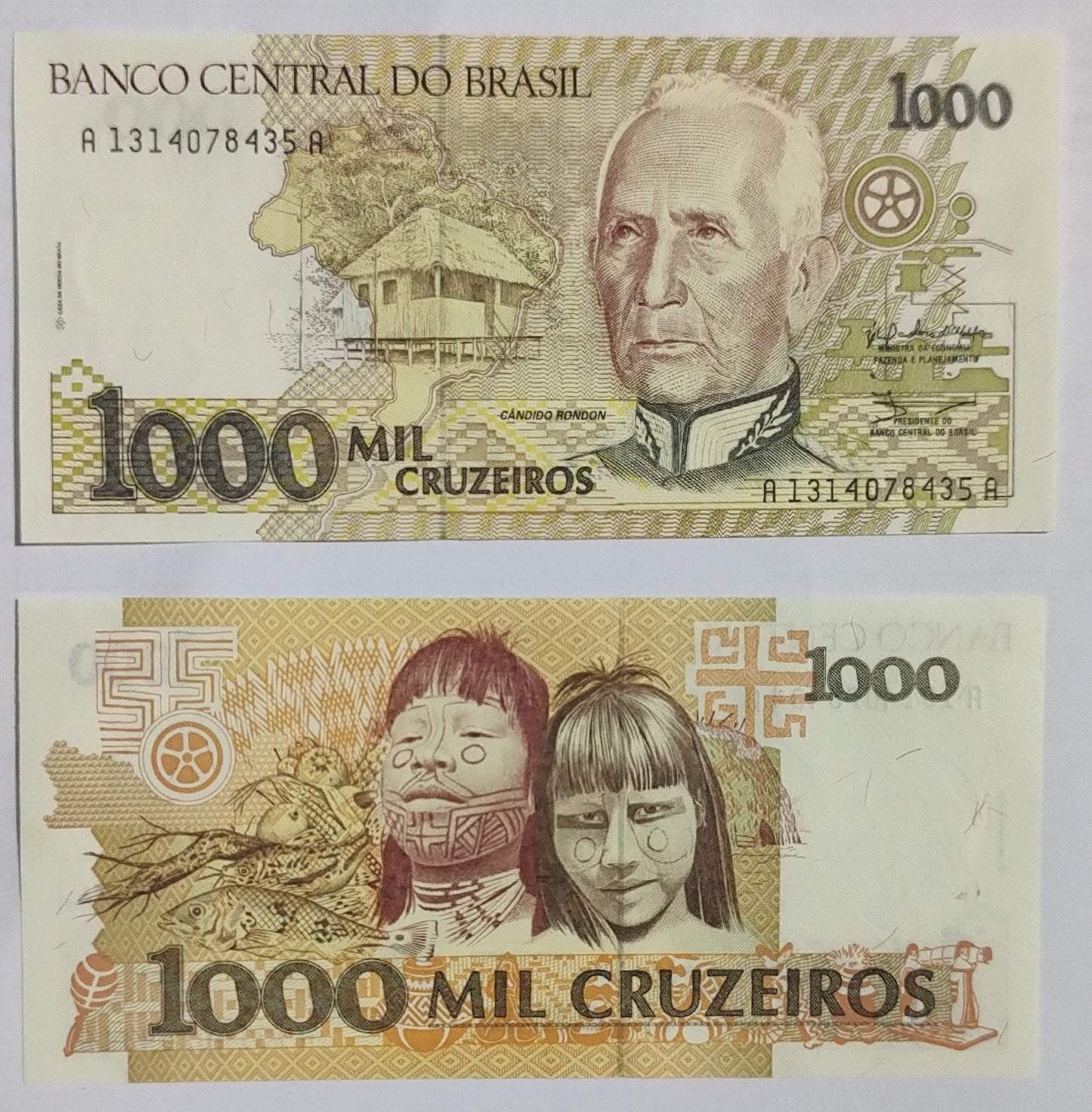 BRAZIL 1000 CRUZEIROS 1991 P231 UNC